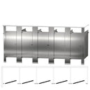 Bradley Toilet Partition, 5 In Corner Compartments, Stainless Steel, 180"W x 61 1/4"D - IC53660