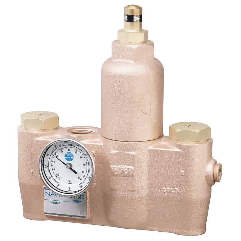 Bradley S59-3080 Navigator High/Low Thermostatic Mixing Valve, 80 GPM