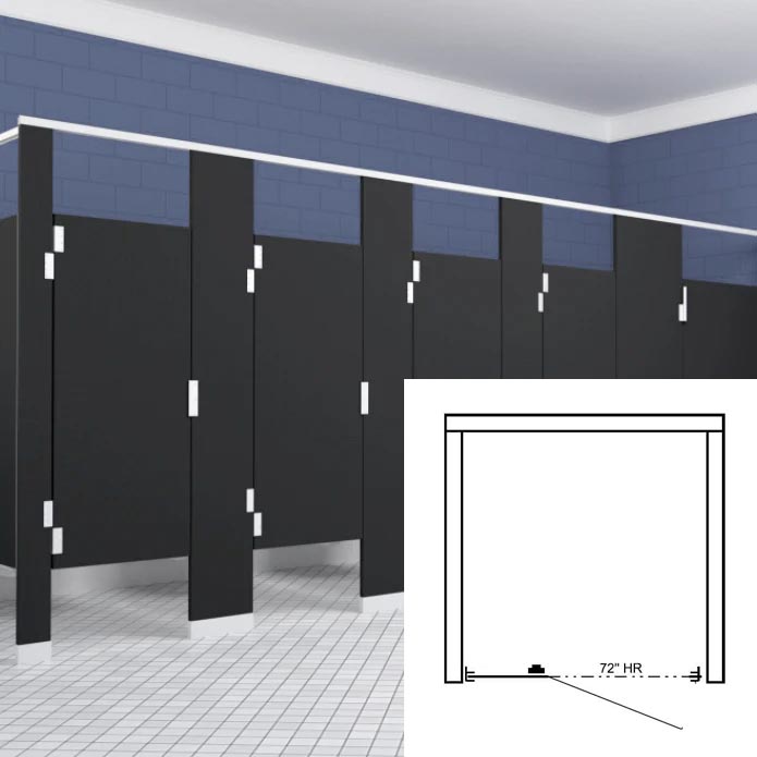 Scranton Toilet Partition, 1 ADA Between Wall Compartment, Plastic, 60"W x 61"D, BWADA-PL-SCRANTON