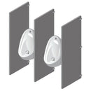 Scranton 18" X 48" Solid Plastic Wall-Hung Urinal Screen SCRT-SP-US-01, Includes Aluminum Continuous Bracket
