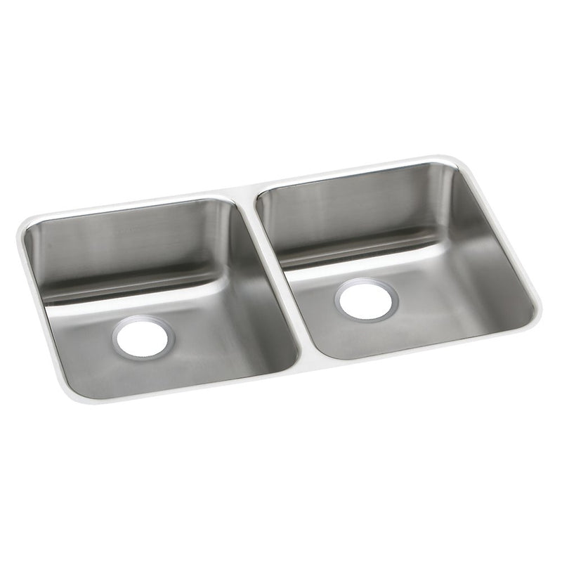 Elkay ELUHAD321655 18 Gauge Stainless Steel 31.75' x 16.5' x 5.375' Double Bowl Undermount Kitchen Sink