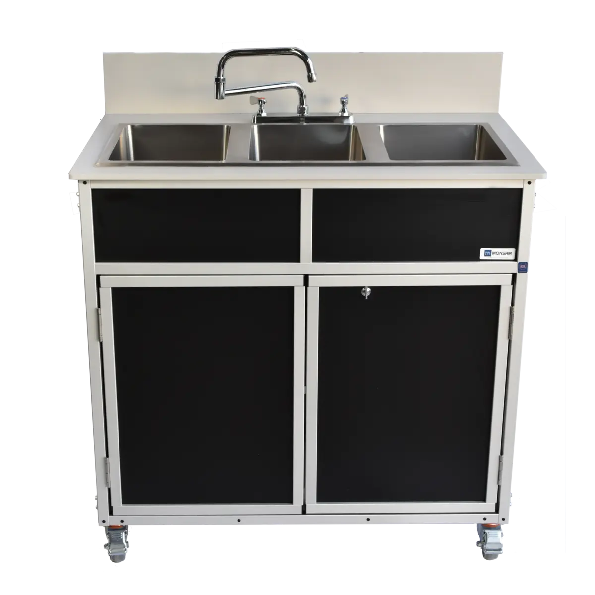 Monsam NS-003 NSF Certified Three Bowl Hand Washing Self Contained Sink