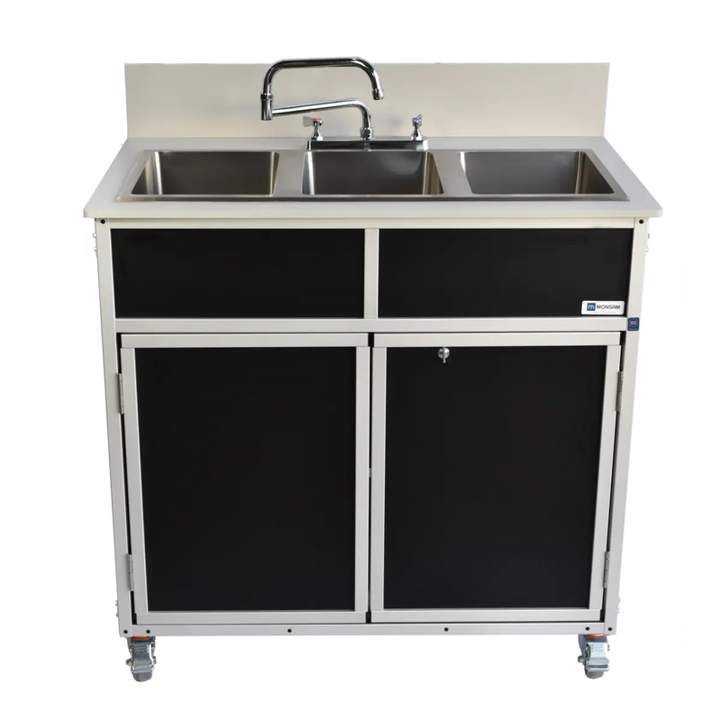 Monsam NS-003 NSF Certified Three Bowl Hand Washing Self Contained Sink ...