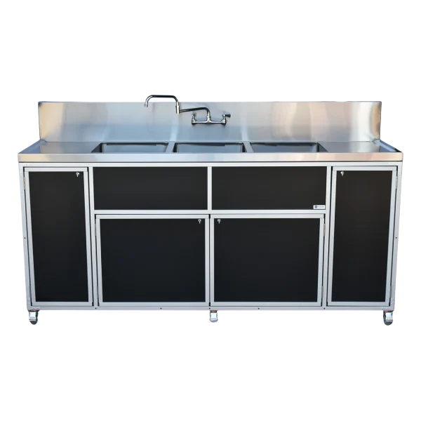 Monsam PSE-2003LA Commercial Three Deep Basin Portable Sink