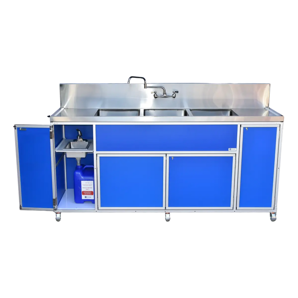 Monsam PSE-2004LA Large Commercial Four Deep Basin Portable Sink ...