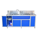 Monsam PSE-2004LA Large Commercial Four Deep Basin Portable Sink