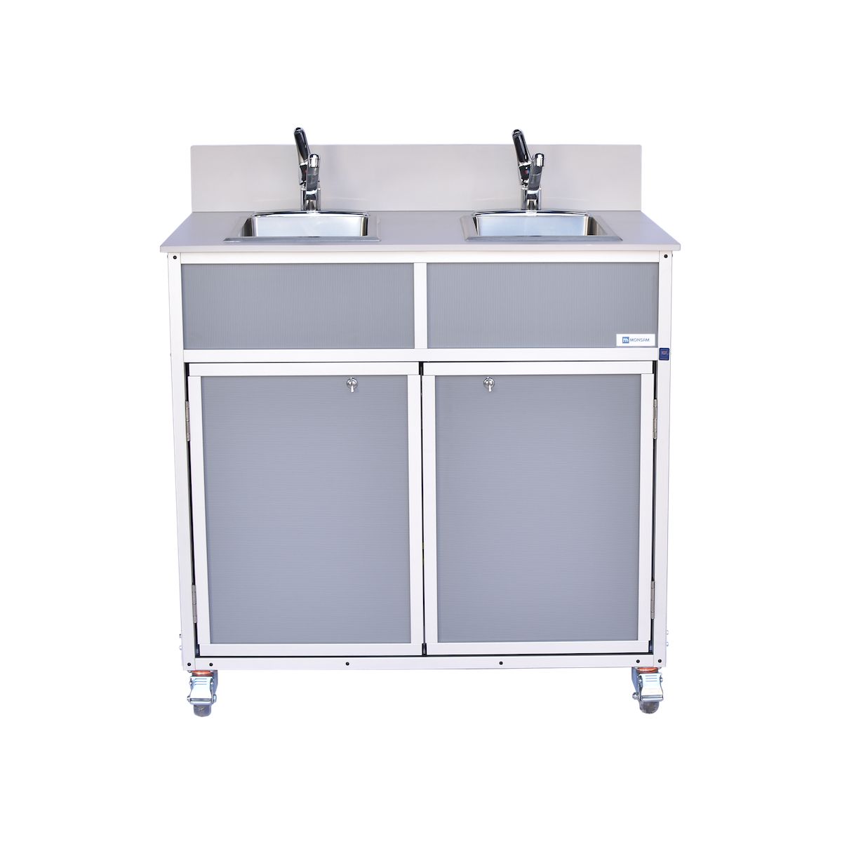 Monsam NS-002 NSF Certified Two Bowl Hand Washing Self Contained Sink