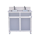 Monsam NS-002 NSF Certified Two Bowl Hand Washing Self Contained Sink
