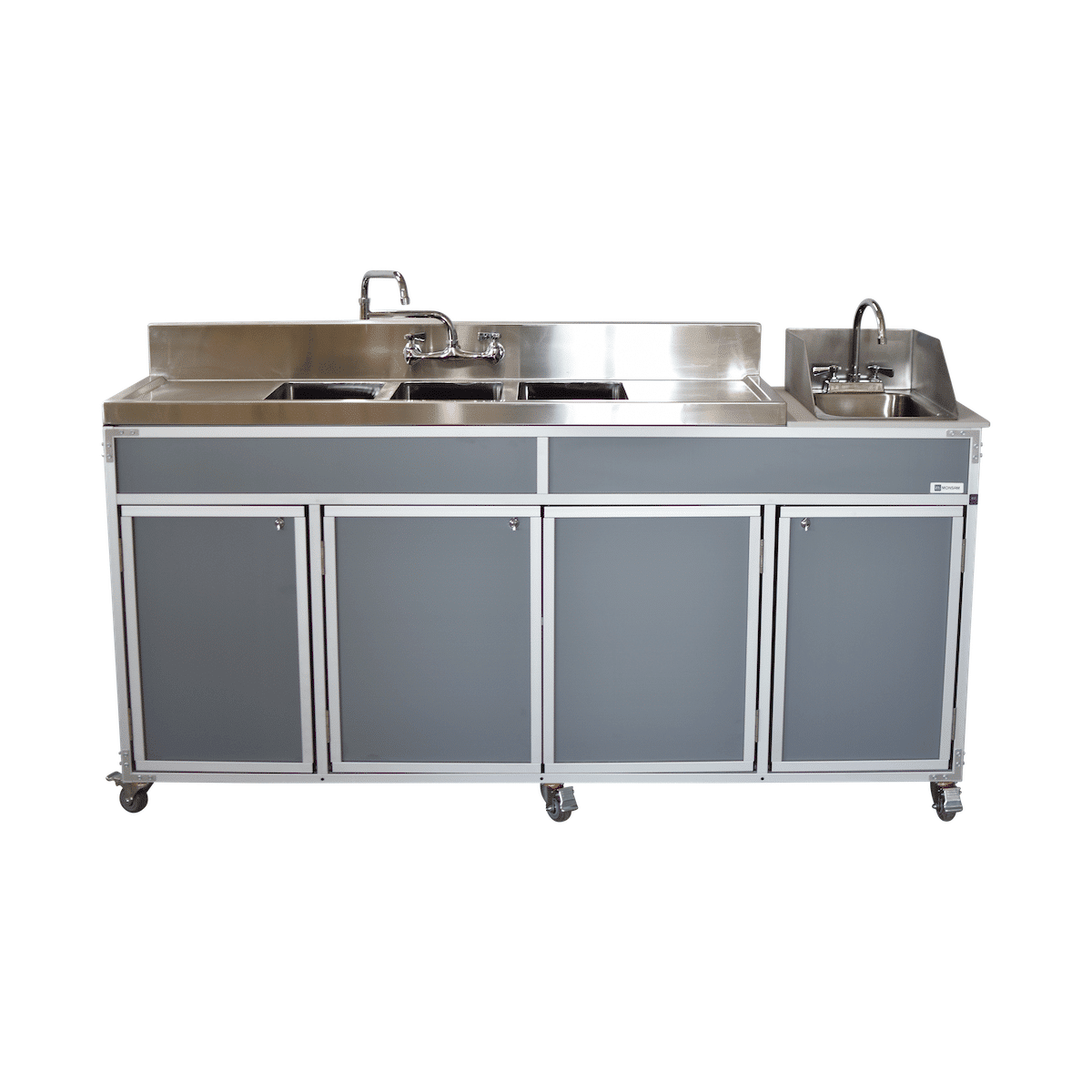 Monsam NS-004DB Small Commercial Three Bowl Sink