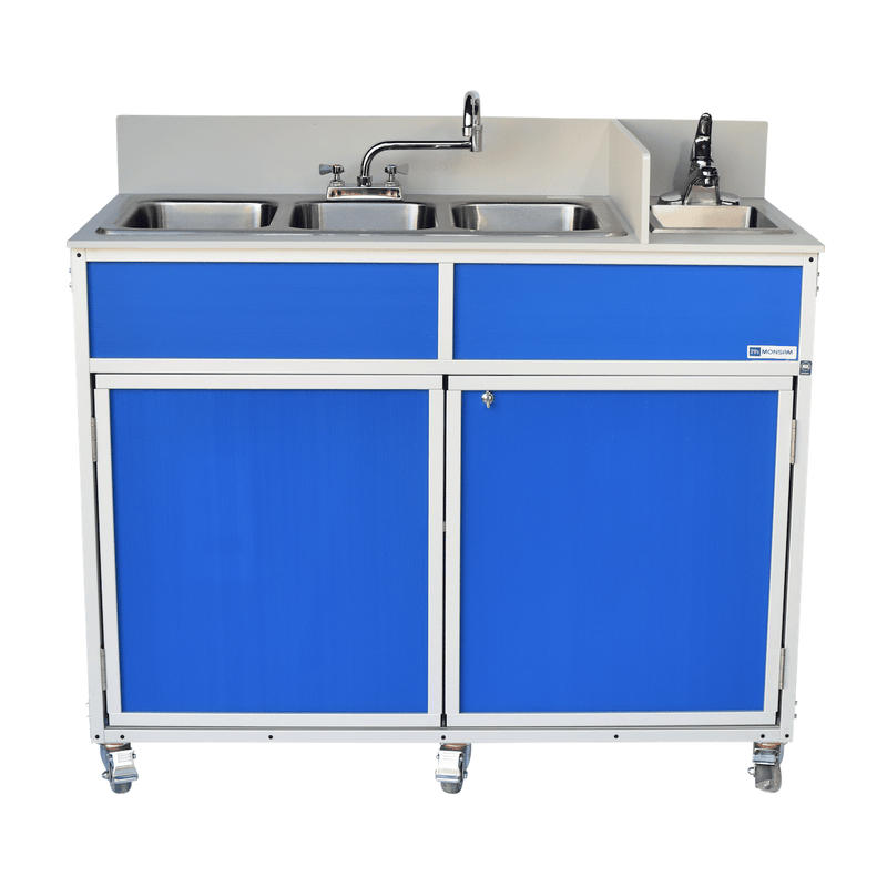 Monsam NS-004 NSF Certified Four Bowls Hand Washing Self Contained Sink ...