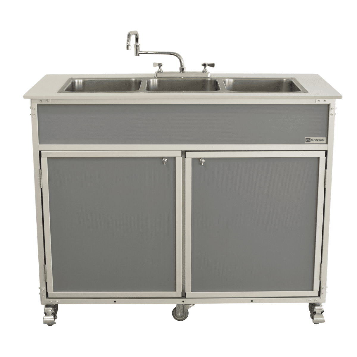 Monsam PSE-2003R Three Deep Compartment Portable Sink