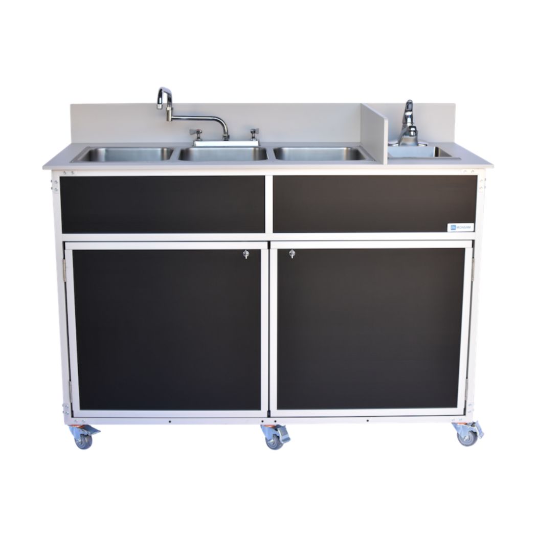 Monsam PSE-2004R Four Deep Compartment Portable Sink