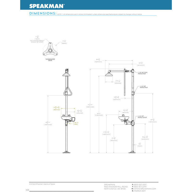 Speakman SE-697 Traditional Series Combination Emergency Station