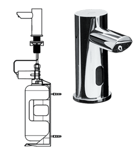 ASI 10-0391-6-1A EZ-Fill - Individual Soap Dispensers w/ 1 Liter Bottle, Battery Operated, 6 Pack