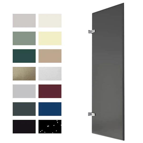 Hadrian 20124 Solid Plastic Urinal Screen 24" x 48, Includes 520559 Aluminum Continuous Bracket Mounting Kit