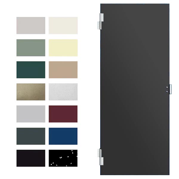 Hadrian Bathroom Stall Door, Solid Plastic, 36" x 55", Includes 621005/6 Aluminum Out-Swing Hardware Kit, B/F - 10036