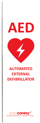 Easy Comply Vertical Extension - "AED" Lettering - 12" Length, ECVE-12-AED