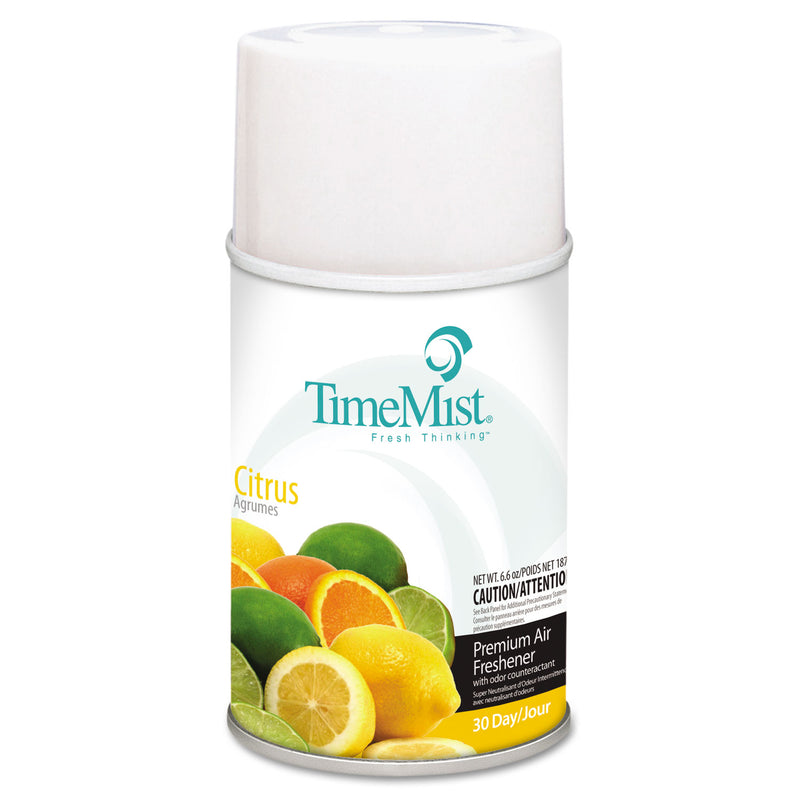 Timemist Premium Metered Air Freshener Refill, Citrus, 6.6 Oz Aerosol, 12/Carton - TMS1042781