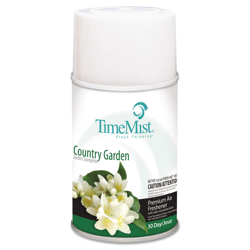 Timemist Premium Metered Air Freshener Refill, Country Garden, 6.6 Oz Aerosol, 12/Carton - TMS1042786