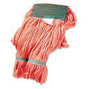 Boardwalk Super Loop Wet Mop Head, Cotton/Synthetic Fiber, 5" Headband, Medium Size, Orange, 12/Carton - BWK502OR