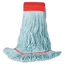Boardwalk Echomop With Looped-End Wet Head, Synthetic/Cotton, Large, Blue, 12/Carton - BWK1400LCT