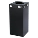 Safco Public Square Trash Container, Square, Steel, 31 Gal, Black - SAF2982BL