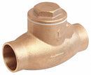 Top Brand Check Valve, 1 1/2 in, Single, Inline Swing, Bronze, Sweat x Sweat - 10F318