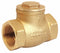 Top Brand Check Valve, 1/2 in, Single, Inline Swing, Brass, FNPT x FNPT - 10F322