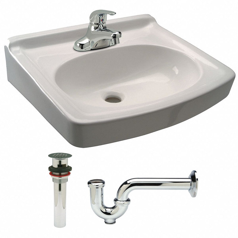 Zurn Zurn, Pedastal Sinks Series, 15 1/4 in x 10 3/4 in, Vitreous China, Bathroom Sink Kit - Z5354.119.1.07.00.00