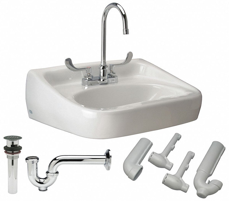 Zurn Zurn, Pedastal Sinks Series, 16 1/2 in x 10 1/4 in, Vitreous China, Bathroom Sink Kit - Z5344.525.3.07.00.6