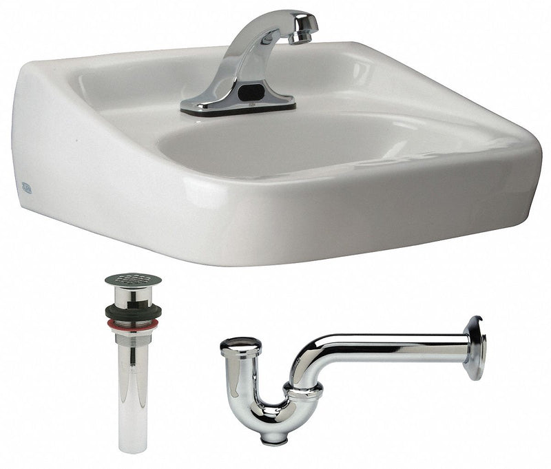 Zurn Zurn, Pedastal Sinks Series, 15 1/4 in x 10 3/4 in, Vitreous China, Bathroom Sink Kit - Z5354.660.1.07.00.0