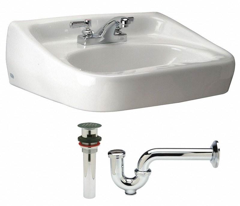 Zurn Zurn, Pedastal Sinks Series, 16 1/2 in x 10 1/4 in, Vitreous China, Bathroom Sink Kit - Z5344.520.1.07.00.0