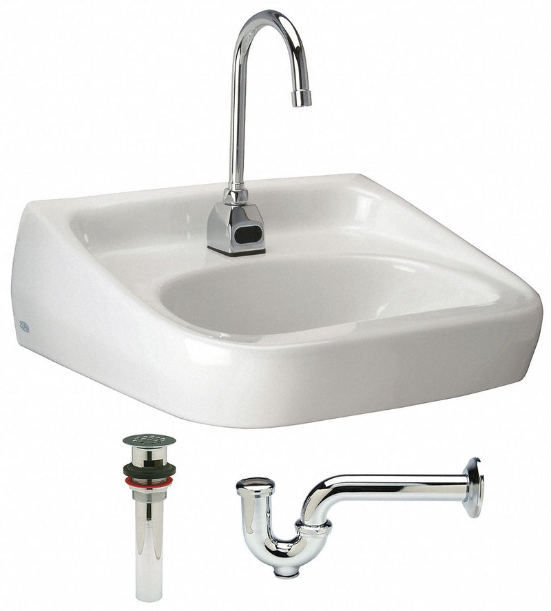 Zurn Zurn, Pedastal Sinks Series, 16 1/2 in x 10 1/4 in, Vitreous China, Bathroom Sink Kit - Z5361.604.1.07.00.0