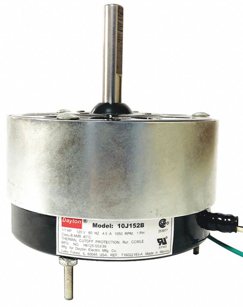 Dayton 1/7 HP, HVAC Motor, Shaded Pole, 1050 Nameplate RPM, 120 Voltage, Frame 4.4 - 10J152