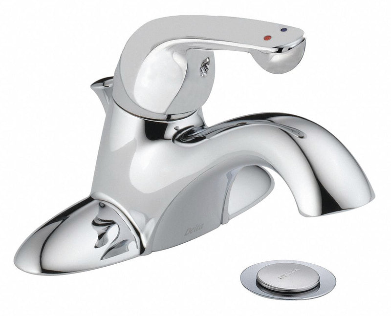 Delta Chrome, Low Arc, Bathroom Sink Faucet, Manual Faucet Activation, 1.50 gpm - 520LF-HDF