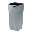 Rubbermaid Untouchable Square Waste Receptacle, Plastic, 23 Gal, Gray - RCP356988GY