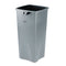 Rubbermaid Untouchable Square Waste Receptacle, Plastic, 23 Gal, Gray - RCP356988GY
