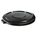 Rubbermaid Vented Round Brute Lid, 24.5 Dia X 1.5H, Black - RCP264560BLA