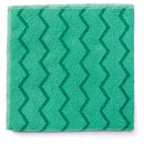 Rubbermaid Reusable Cleaning Cloths, Microfiber, 16 X 16, Green, 12/Carton - RCPQ620
