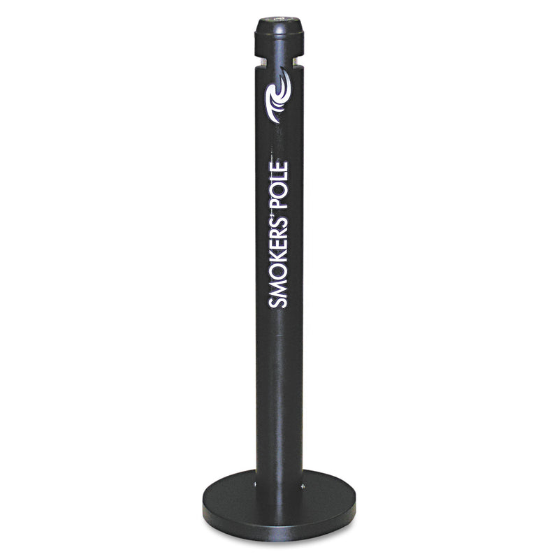 Rubbermaid Smoker'S Pole, Round, Steel, 0.9 Gal, Black - RCPR1BK