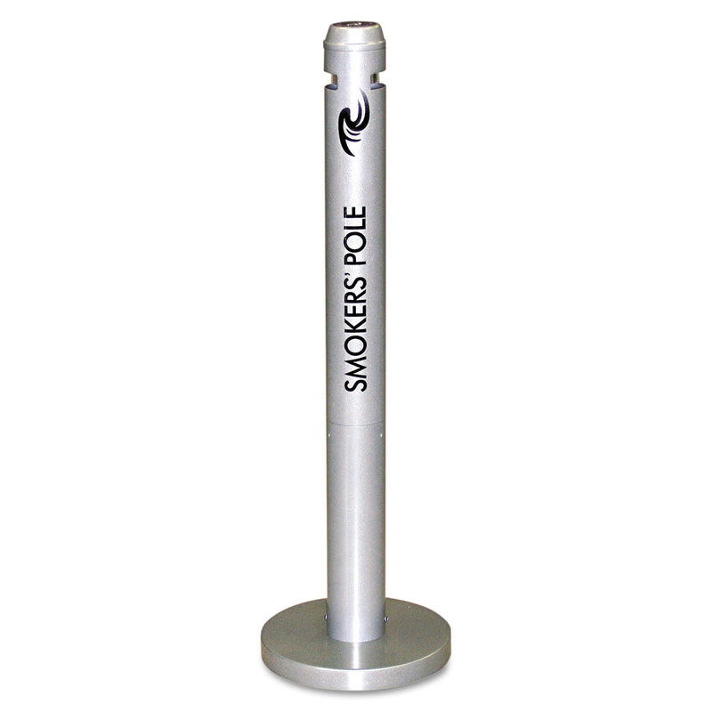 Rubbermaid Smoker'S Pole, Round, Steel, 0.9 Gal, Silver - RCPR1SM