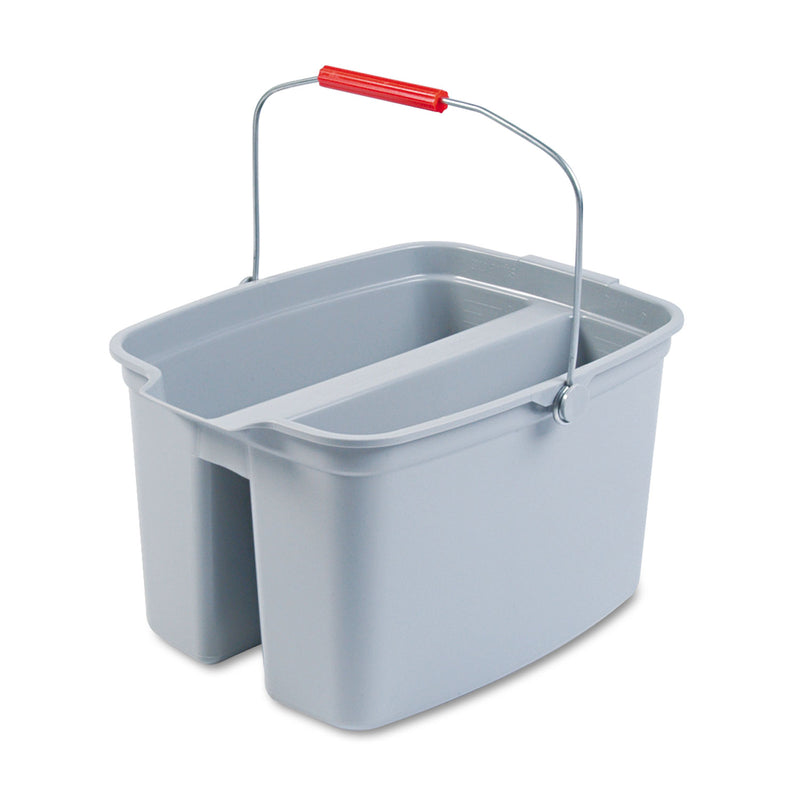 Rubbermaid 19 Quart Double Utility Pail, 18 X 14 1/2 X 10, Gray Plastic - RCP262888GY