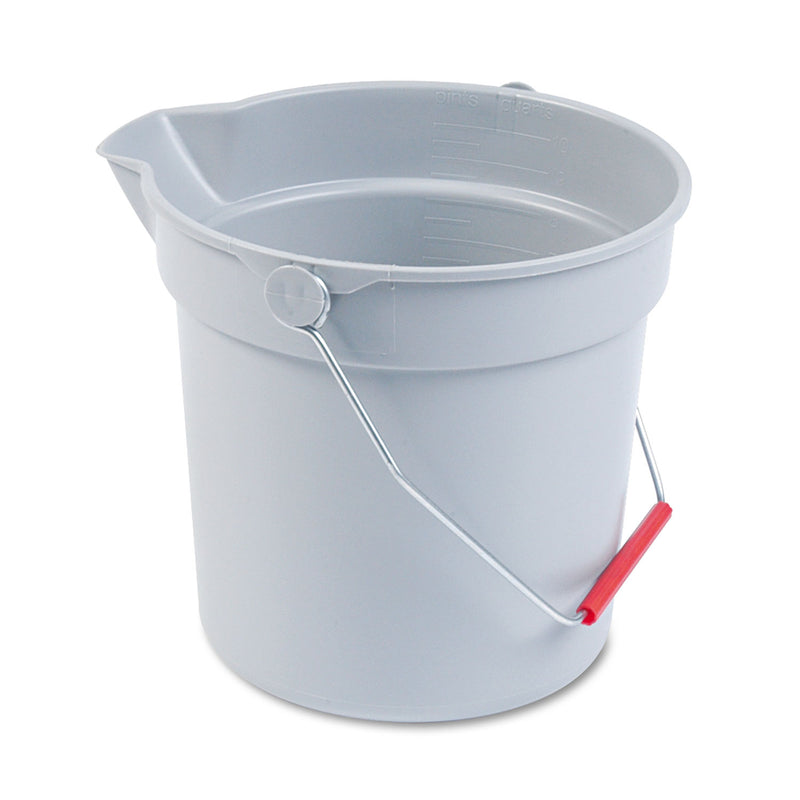 Rubbermaid 10 Quart Plastic Utility Pail, 10 1/2 Diameter X 10 1/4H, Gray Plastic - RCP296300GY