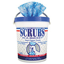 Scrubs Hand Cleaner Towels, Cloth, 10 X 12, Blue/White, 72/Bucket - ITW42272EA