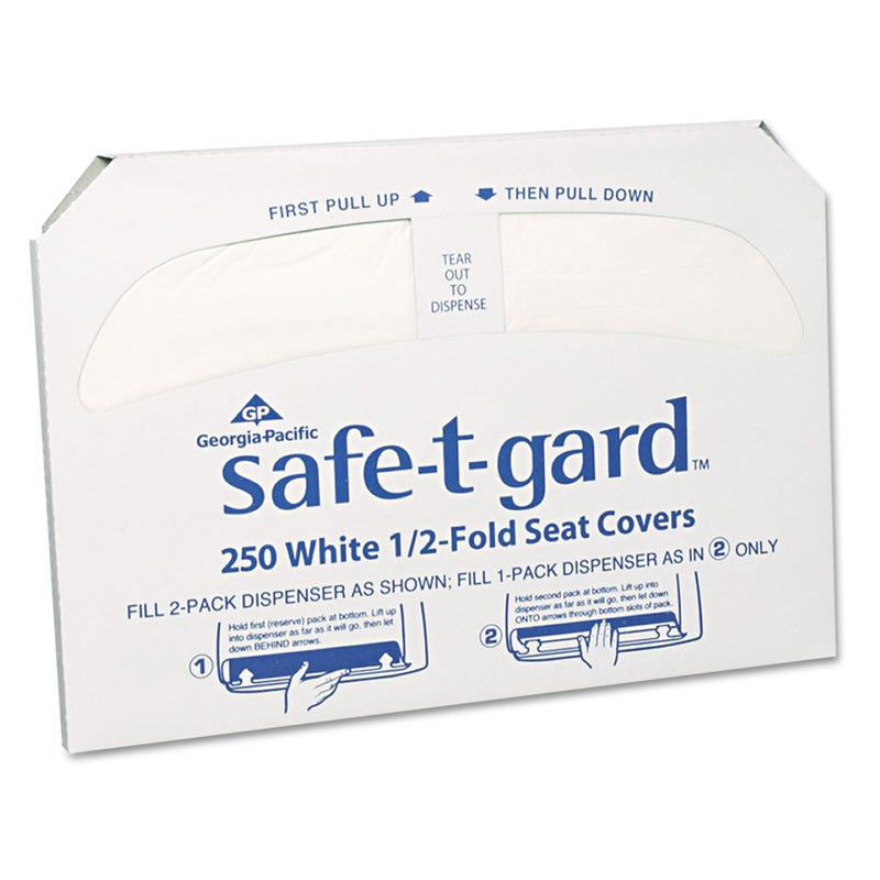 Georgia-Pacific Half-Fold Toilet Seat Covers, White, 250/Pack, 20 Boxes/Carton - GPC47046