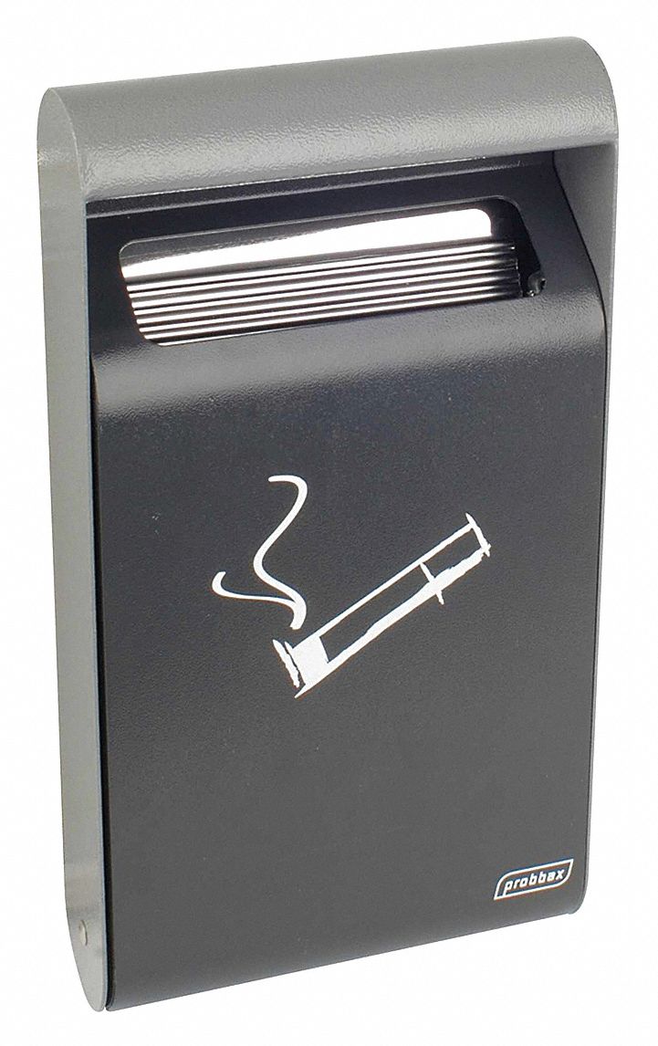 Tough Guy 3/4 gal Cigarette Receptacle, 14 in Height, 7 1/2 in Base Dia., Metal, Gray - 11C825