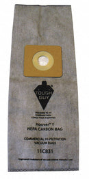 Tough Guy Vacuum Bag, Cloth, 3-Ply, HEPA Bag Filtration Type, For Vacuum Type Upright Vacuum - 11C831