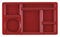 Cambro Tray, w/ Compartments, 8-3/4x15, Cranberry - EA915CW416