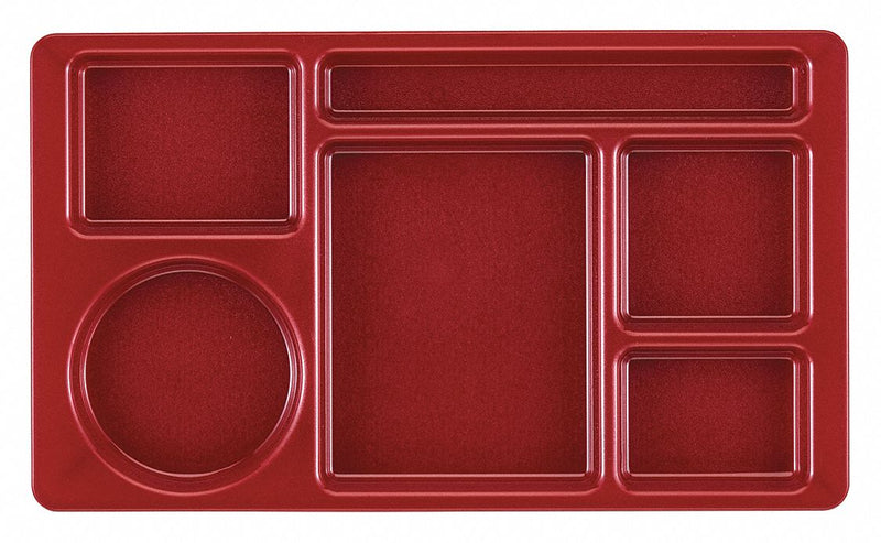 Cambro Tray, w/ Compartments, 8-3/4x15, Cranberry - EA915CW416