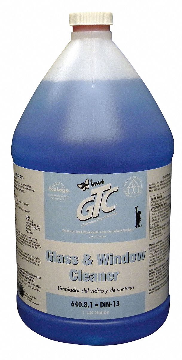 Greening The Cleaning Glass Cleaner, 1 gal Cleaner Container Size, Hard Nonporous Surfaces Chemicals For Use On - DIN13-4
